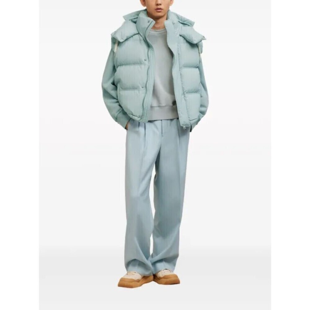 AMI Paris Alexandre Mattiussi Hooded Padded Gilet Down Vest Oversized Sky Blue